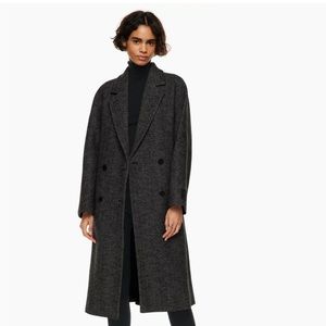 Aritzia Babaton The Slouch Coat black/grey herringbone size 1